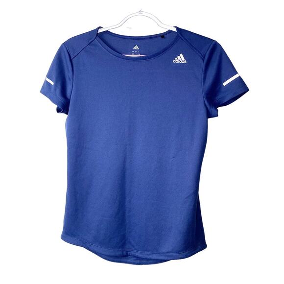 Adidas Blue Running Top Short sleeve shirt Size Small - Picture 1 of 9